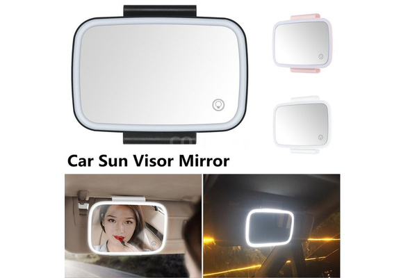 Car Sun Visor Mirror with LED Lights Makeup Sun-shading Cosmetic