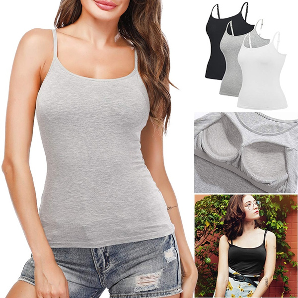 Padded Bra Shirt Women Tops padded Camisole breathable tank tops for women