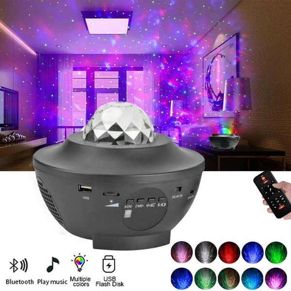 LED Starry Night Sky Galaxy Projector Lamp 3D Ocean Wave Star Light Party Decor 