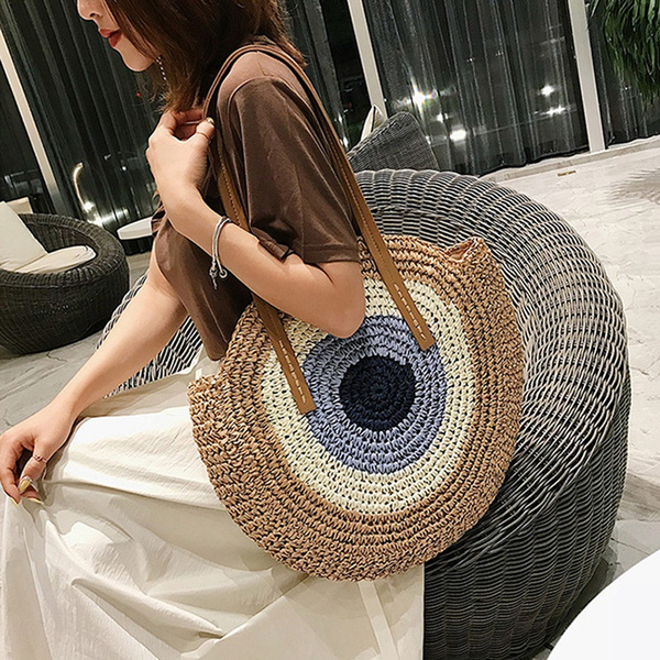 Wicker bag outlet round