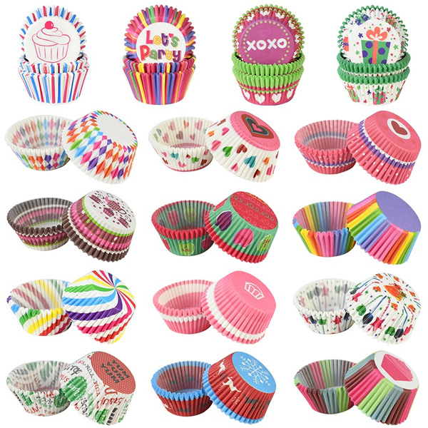 100pcs Paper Cupcake Cup Muffin Baking Cups Liners Cupcakes Case