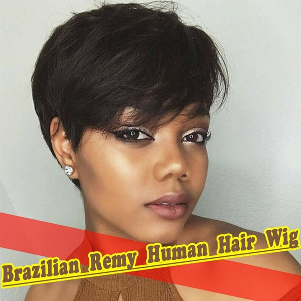 Short brazilian deals hair wigs