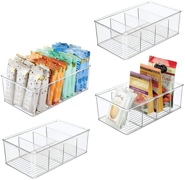 mDesign Plastic Kitchen Pantry Food Storage Organizer Bin, 2 Pack