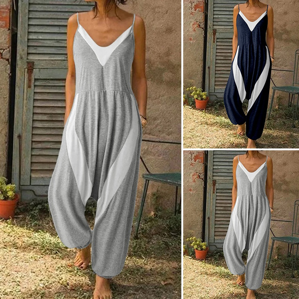 spaghetti strap harem jumpsuit