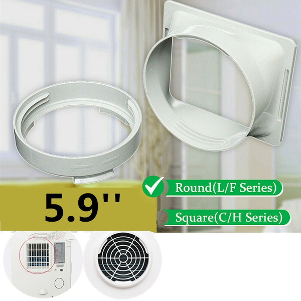 WFZ17 15cm Round/Square Shaped Exhaust Duct Interface for PC Portable Air Conditioner Round mouth L/F Series Square mouth C/H series Exhaust Hose Tubes Silver Round L/F Series 