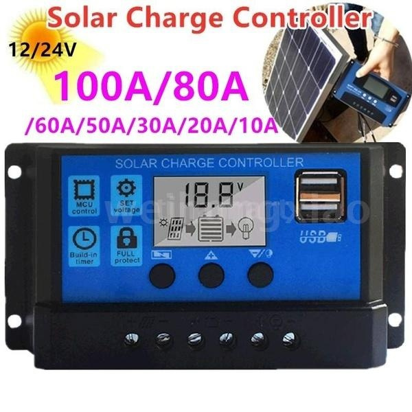 30A 20A 10A Solar Panel Controller 12V/24V Battery Charge