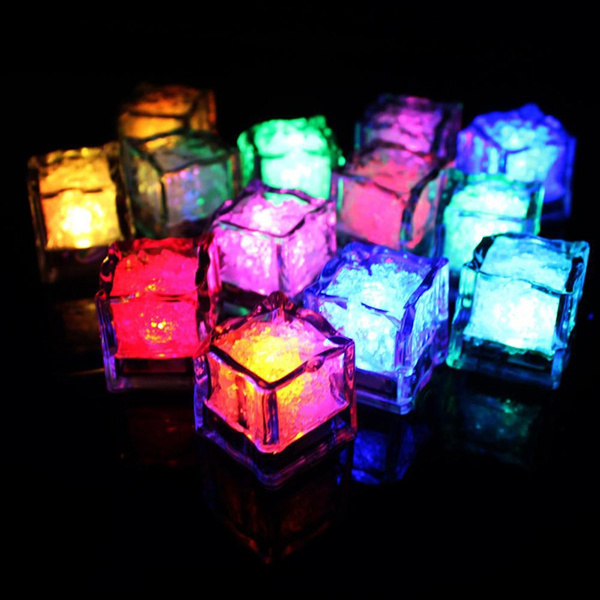 LED Ice Cube Colorful Flash Light Wedding Festival Party Decorative Glowing XE