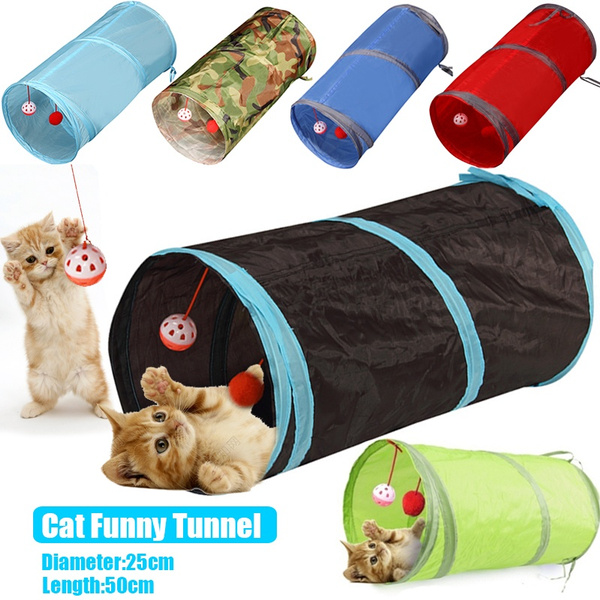 Folding Pet Cat Rabbit Fun Tunnel with TWO/ONE Holes Pop Out 130cm x 25cm Toys 