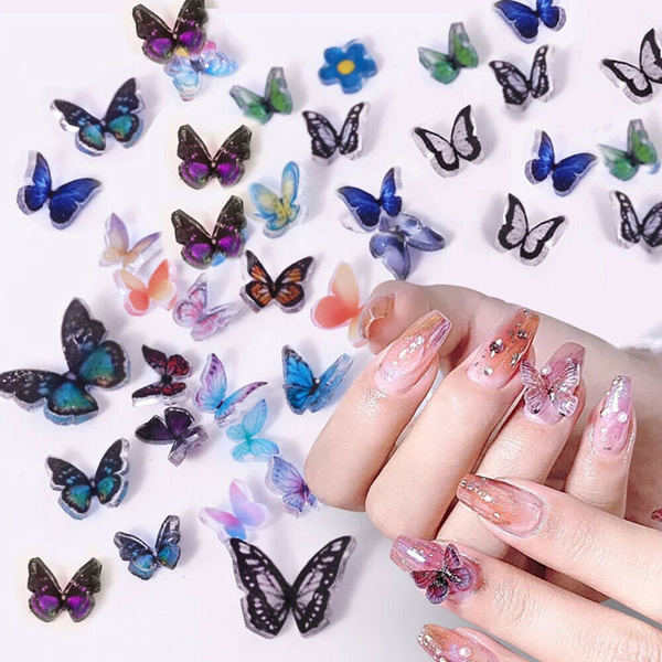 Download 2 Sheets 3d Butterfly Nail Rhinestones Mixed Size 3d Nail Art Decoration Diy Design Spring Summer Butterfly Nail Art Decoration Flowers Daisy 3d Nail Stickers Wish