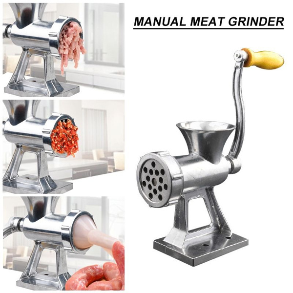 Aluminium Alloy Hand Operate Manual Meat Grinder Sausage Beef Mincer Hand  Crank Meat Mincer & Tabletop Clamp Kitchen Home Tool