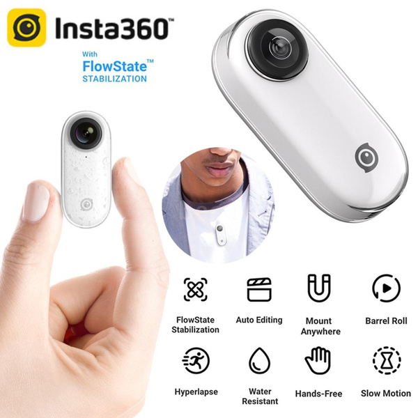 Insta360 GO Stabilized Sports Action Camera Mount Anywhere Hands Free Auto Edit Slow-mo Vlog Travel 1080P Video Cam 