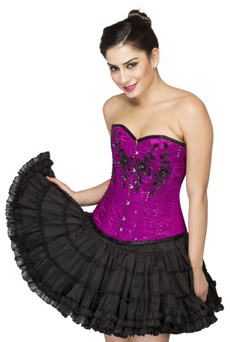 corset top, satinsequin, purplecorsett, Corset Dress