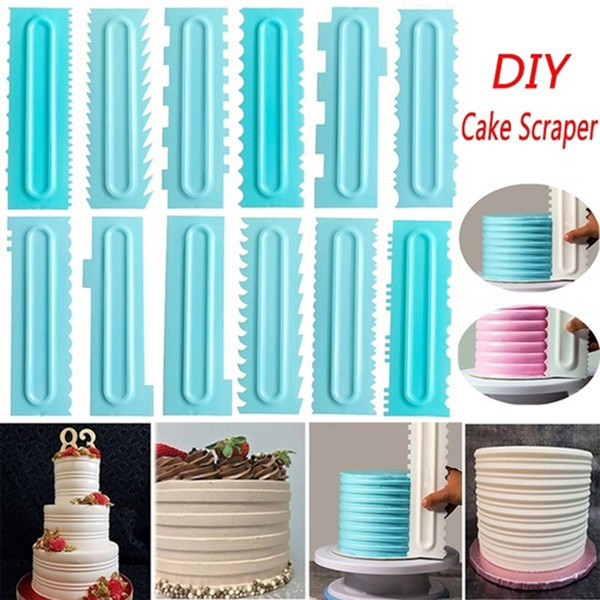 Jagged Edge Plain Smooth Cream Spatulas Fondant Baking Mold Cake Scraper 
