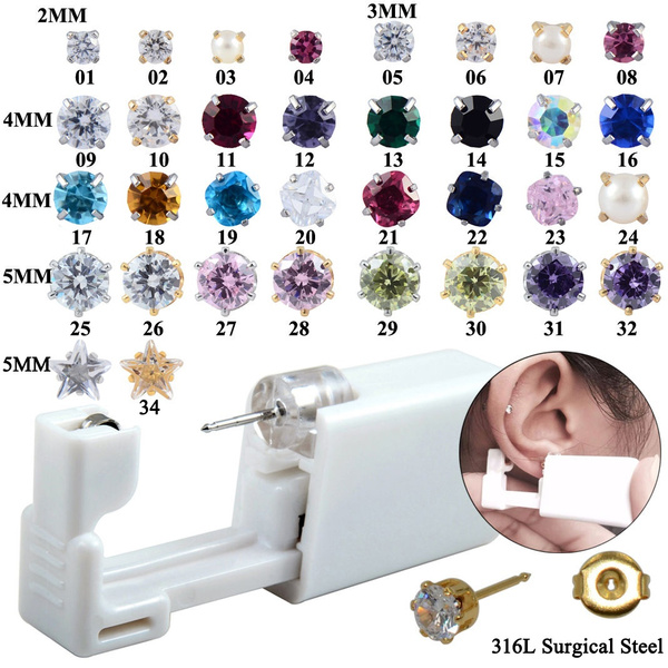 2PCS Disposable Sterilized Ear Piercing Gun Unit Cartilage Tragus Helix