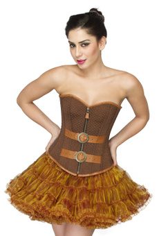 corset top, brown, brocadecorset, Corset Dress
