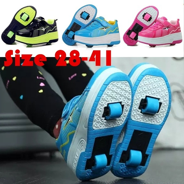 Maat 27-41 voor Dames Kinderen Tiener Kinderen Sneakers met twee wielen  Rolschaatsschoenen Ultralichte Jongens Meisjes Schoenen Schaatsschoenen  Rolschaatsen Blauw / Groen / Roze | Wish