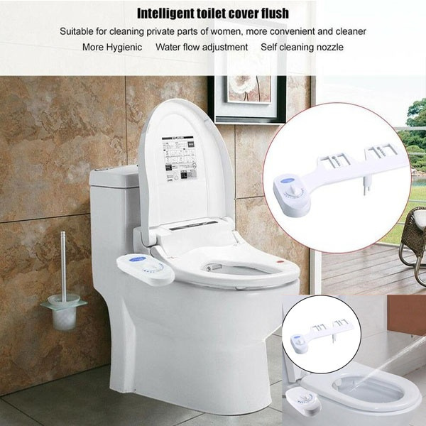 Fresh Water Spray Bathroom Non-Electric Mechanical Bidet Toilet Seat Attachment 