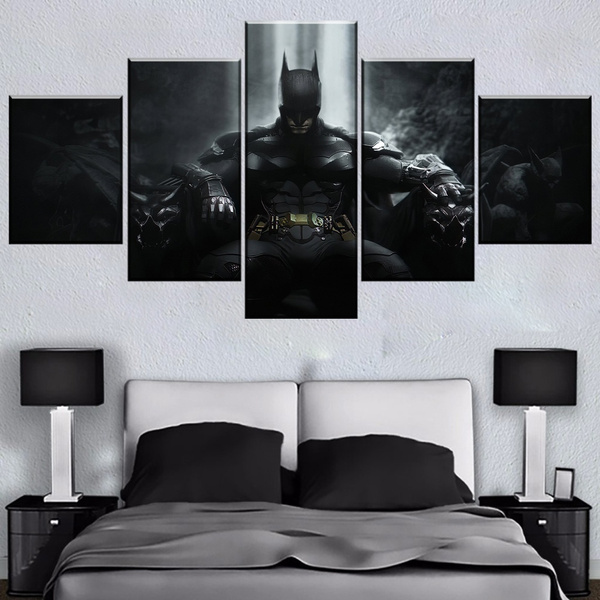 5 Piece Canvas Painting Comics Batman Marvel Dark Knight Hd Print Poster Wall Art Picture Home Decoration Living Room Wish - Batman Home Decor