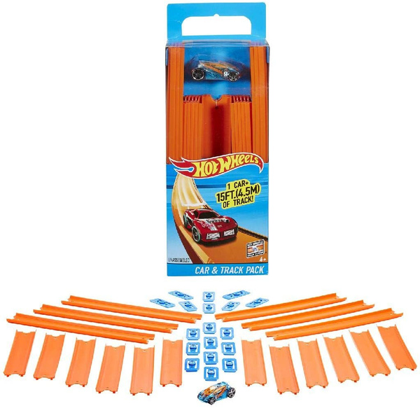 Hot wheels car & mega 2024 track pack