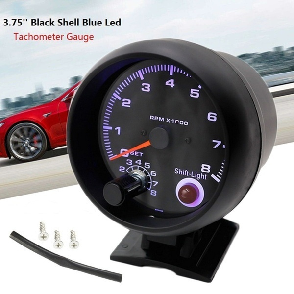 3.75'' Universal Car Tachometer Tacho Gauge Meter LED Shift Light