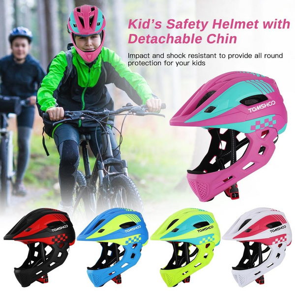 child bike helmet with face guard