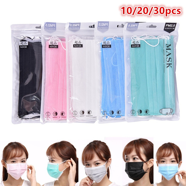 10/20/30 Pcs Disposable 2Layers Safety Face Masks Nonwoven Fabrics