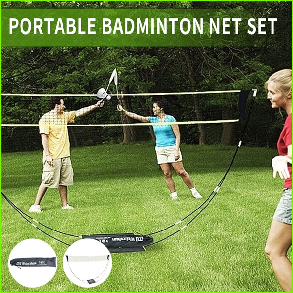Portable Badminton Net with Stand Carry Bag Foldable Volleyball Badminton Net_ 