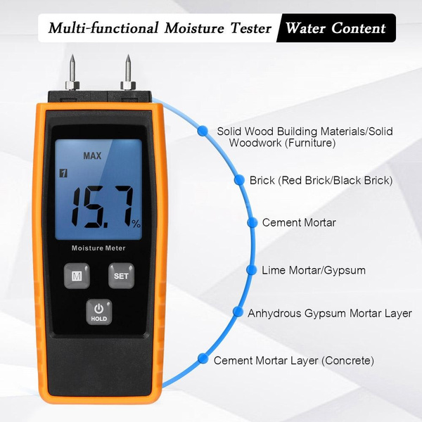 Handheld Mini Moisture Meter Digital LCD Lumber Damp Meter Wood