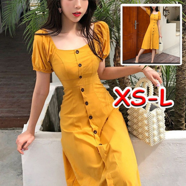 Buy AND Girl Yellow Casual Knee Length Dresses online