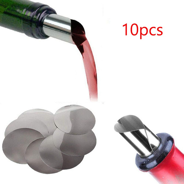 10Pcs 3 Inch Silver Wine Pourer Discs DripProof Drop Drip Stop Pouring