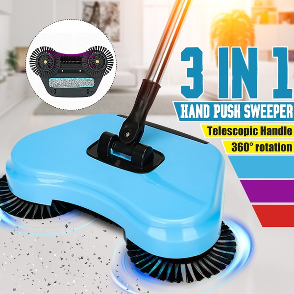 Spin Hand Push Sweeper Broom Household Floor Cleaning Mop without Electric & 