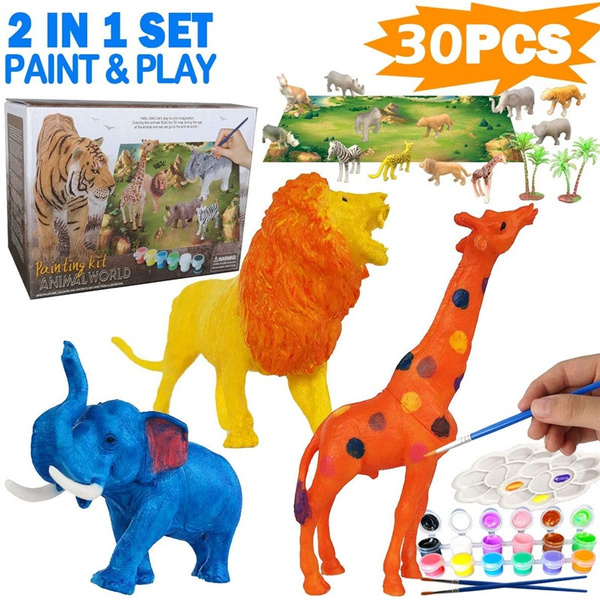 Toys Toys & Games Pretend Play Animal Figures Ready to Paint Activity ...