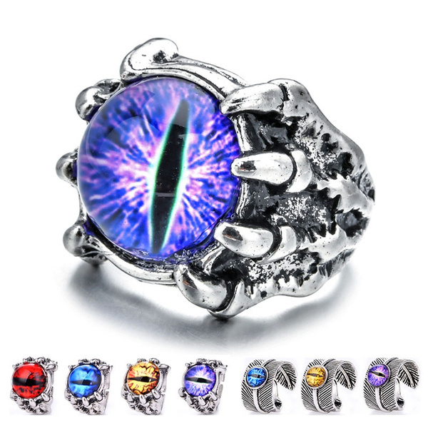 Color Vampire Eye Rings Gothic Rings Fashion Jewelry For Men Women Eyes Rings 