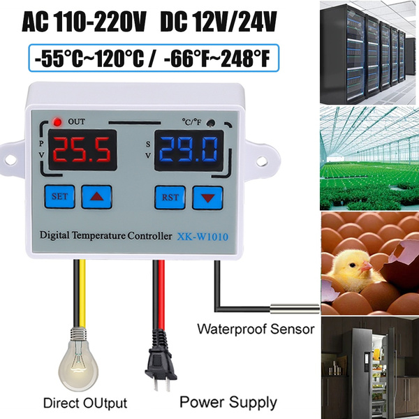 Digital Temperature Controller Thermostat AC10A220V110V LED Sensor for Incubator 