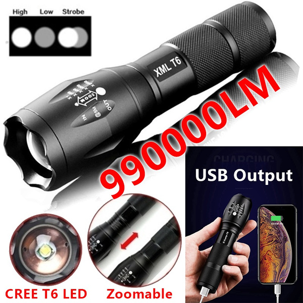 990000LM Rechargeable  LED High Power Torch Flashlight Lights Lamp & Charger 