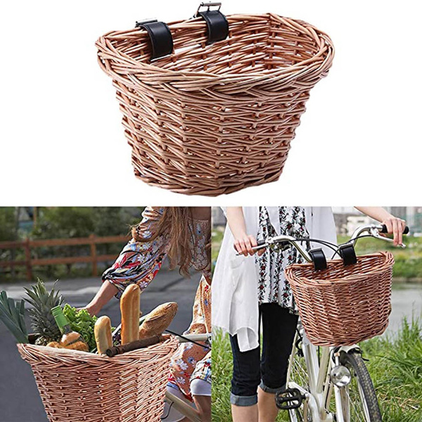 Bicycle Basket With Leather Straps Bike Front Basket Basket 