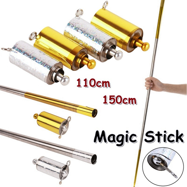 High Quality 110/150cm Pocket Staff Portable Martial Arts Metal Staff Self  Defense Fighting Stick Magic Stick Magic Props