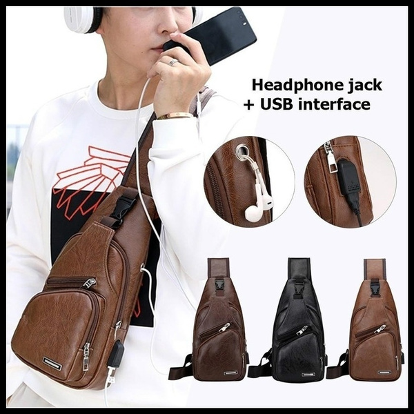 Men's New Chest Bag, Fashion Trend Crossbody Bag Large Capacity