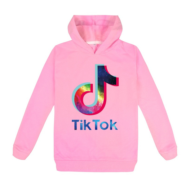 New baby Tik Tok colorful Hoodies Pullover Casual Hooded Long Sleeve Jumper Hoody Children Sweater Top Boy sweatshirt blouse