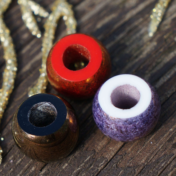 Mix Large Hole Glass Beads Gold Red Purple Black Round Czech Bead Czech  Glass Bead Gold European Charm Bead 12mm x 8mm Large Hole Beads 6pc