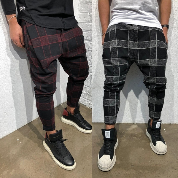 plaid hip hop pants