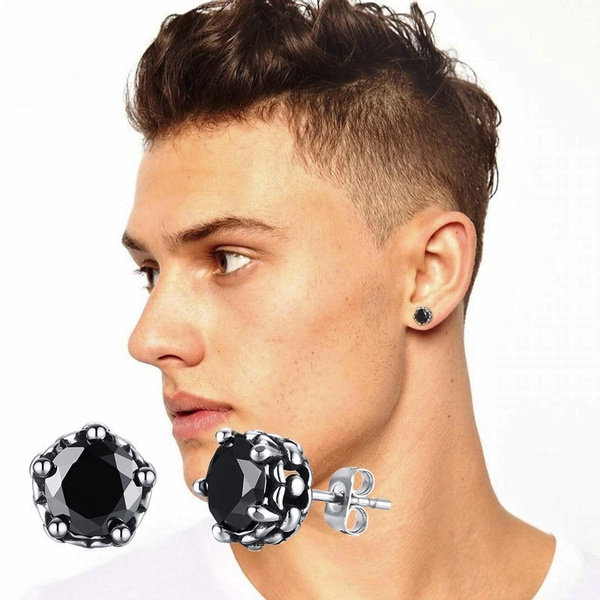OOMPH Earrings : Buy OOMPH Pair Of Black Stainless Steel Small Fashion Hoop  Earrings For Men & Boys Online | Nykaa Fashion.