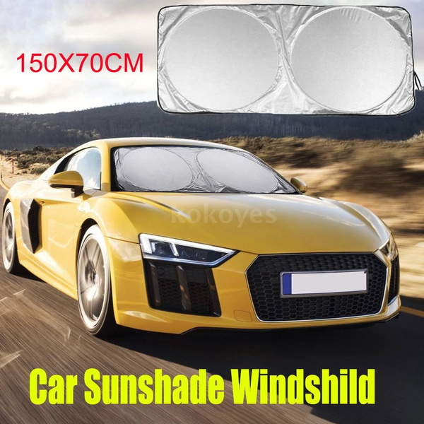 UK logo 150cm X 70cm Car Sun Shade Keeping Vehicle Cool UV Ray Protector Sunshade Universal size for SUV Silver Nobranded Front Window Sunshades Truck 