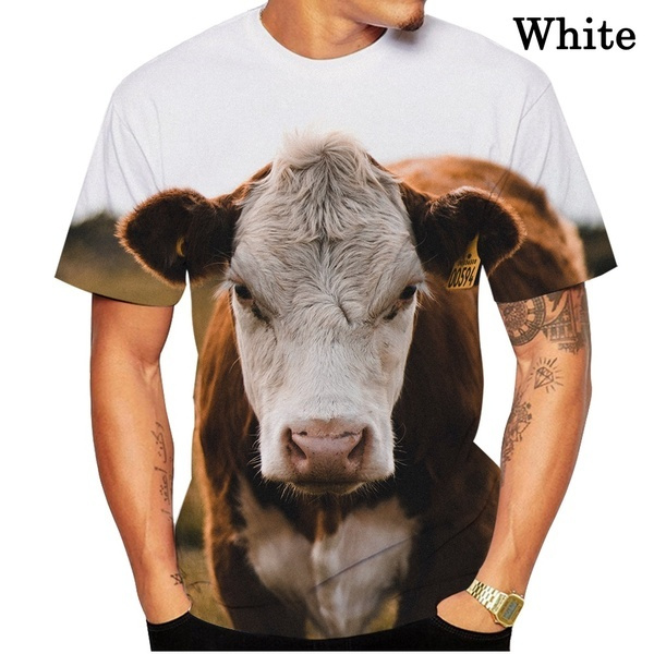 Animal T Shirt Cow 3D Print Tshirt Men 