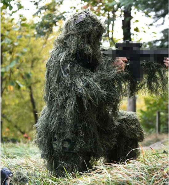 Details about   3D Tactical Camouflage Sniper Ghillie Suit Woodland Outdoor For Hunting Army 