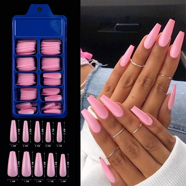 Lamemoria 100pc Box Long Solid Color Press On Nails Coffin Nail Tips Full Cover Acrylic Fasle Nails Art Manicure Wish Lamemoria 100pc Box Long Solid Color Press On Nails Coffin Nail Tips Full Cover Acrylic Fasle Nails Art Manicure Wish