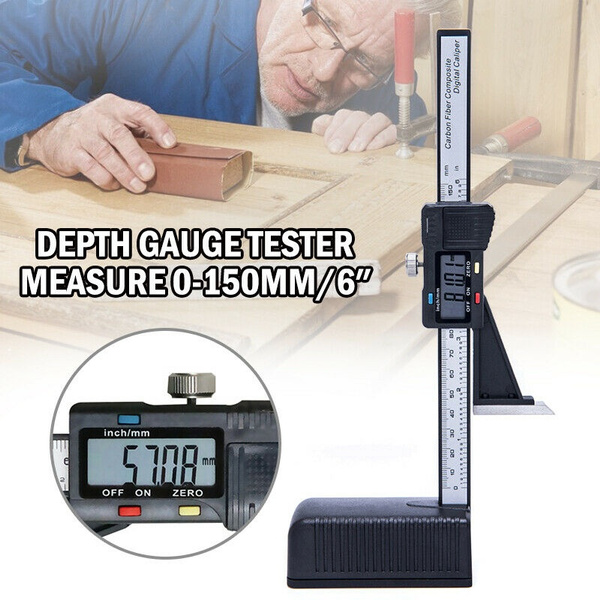 Digital Height Depth Gauge Tester Measure 0-150mm/6″ Caliper Woodworking 