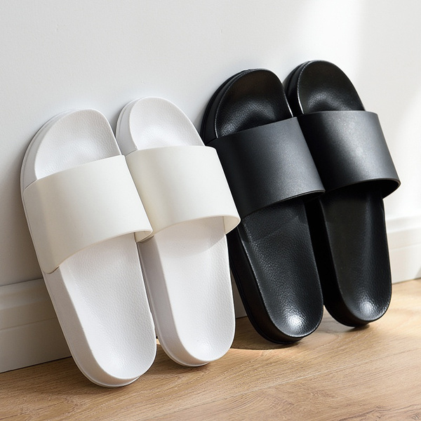 simple black slippers