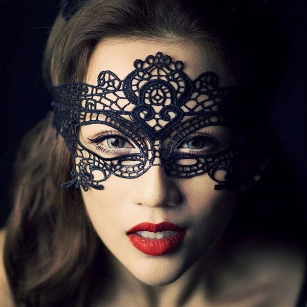 Black lace Blindfold Mask Halloween Mask BDSM Mask -  Portugal