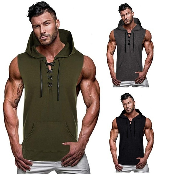 sleeveless running moletom com capuz